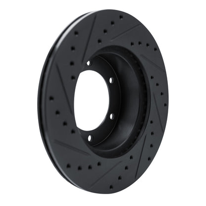 R1 Concepts R1 1986-1995 Toyota 4Runner Front Right Drilled & Slotted Black Brake Rotor