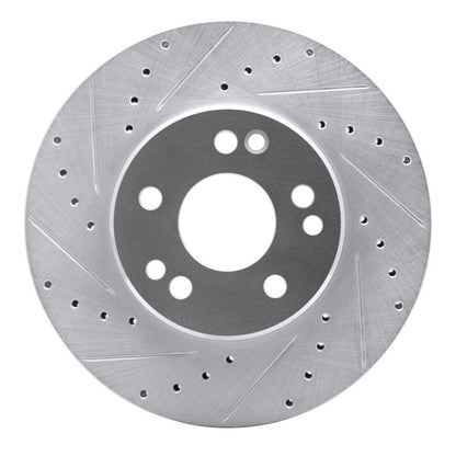 R1 Concepts R1 90-95 Mercedes-Benz 400E Front Left Drilled & Slotted Silver Brake Rotor