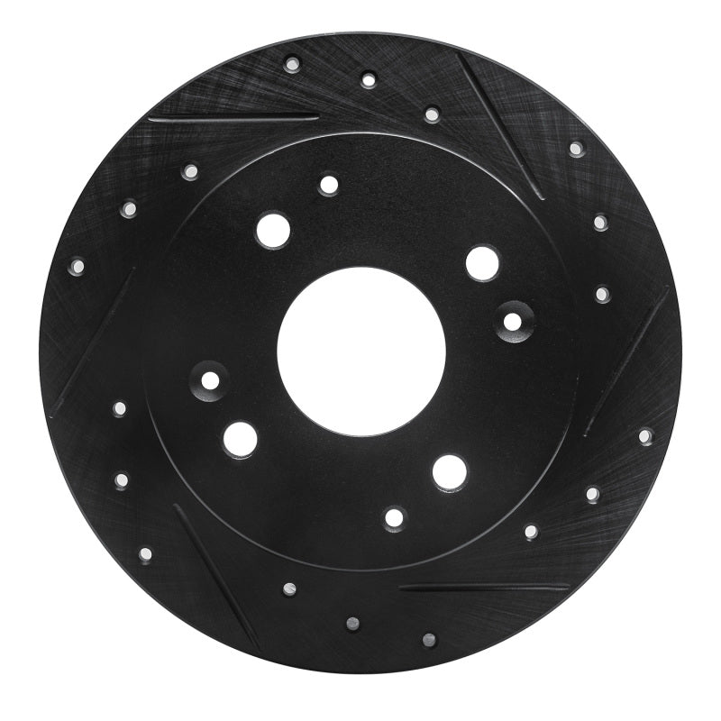 R1 Concepts R1 92-97 Acura CL Rear Right Drilled & Slotted Black Brake Rotor
