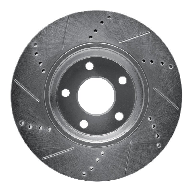R1 Concepts R1 04-12 Chevrolet HHR Front Right Drilled & Slotted Silver Brake Rotor