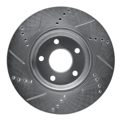 R1 Concepts R1 04-12 Chevrolet HHR Front Right Drilled & Slotted Silver Brake Rotor