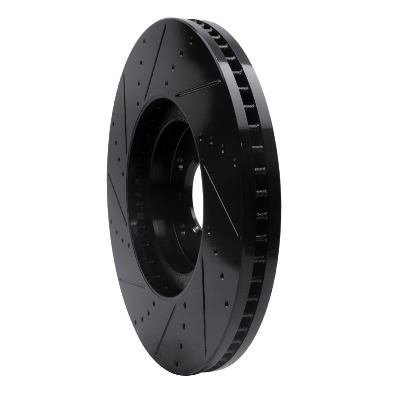 R1 Concepts R1 07-15 Infiniti G35 Front Right Drilled & Slotted Black Brake Rotor