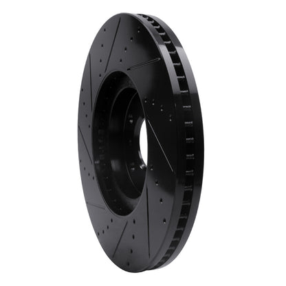 R1 Concepts R1 07-15 Infiniti G35 Front Right Drilled & Slotted Black Brake Rotor