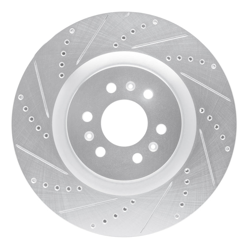 R1 Concepts R1 04-11 Cadillac STS Front Left Drilled & Slotted Silver Brake Rotor