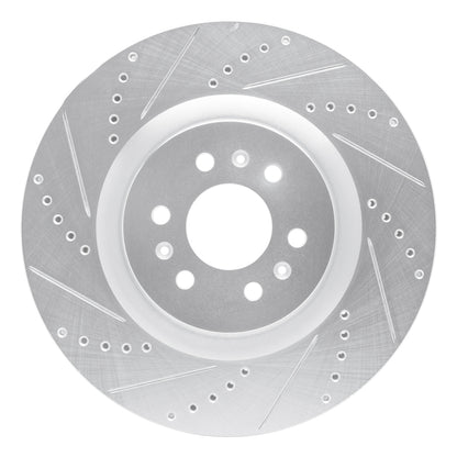 R1 Concepts R1 04-11 Cadillac STS Front Left Drilled & Slotted Silver Brake Rotor