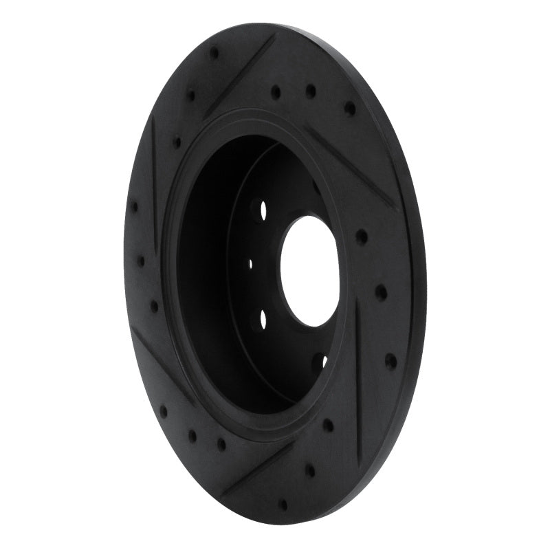 R1 Concepts R1 16-23 Chevrolet Cruze Rear Right Drilled & Slotted Black Brake Rotor