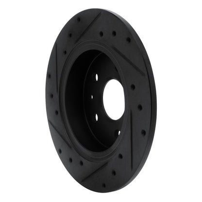 R1 Concepts R1 16-23 Chevrolet Cruze Rear Right Drilled & Slotted Black Brake Rotor