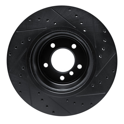 R1 Concepts R1 09-16 BMW Z4 Front Left Drilled & Slotted Black Brake Rotor