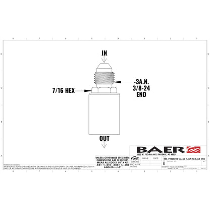 Baer Brakes Residual Valve - 2LB, -3AN Fittings