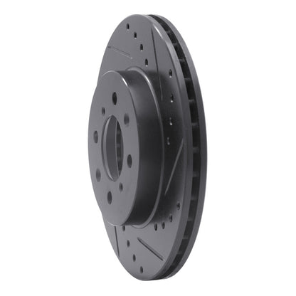 R1 Concepts R1 91-94 Nissan Sentra Front Right Drilled & Slotted Black Brake Rotor