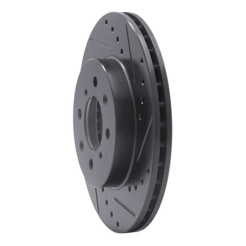 R1 Concepts R1 06-11 Fiat Panda (Mexico) Front Right Drilled & Slotted Black Brake Rotor