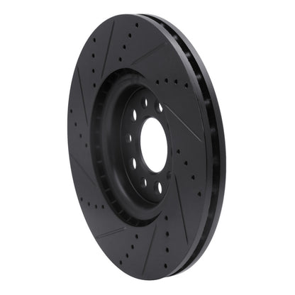 R1 Concepts R1 14-25 Alfa Romeo Tonale Front Right Drilled & Slotted Black Brake Rotor
