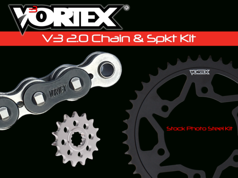 Vortex Racing V3 2.0 Chain and Sprocket Kit 2910-17,526K-43,525SX3-114- Black