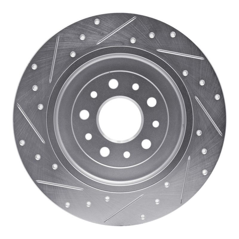 R1 Concepts R1 05-19 Ford Five Hundred Rear Right Drilled & Slotted Silver Brake Rotor