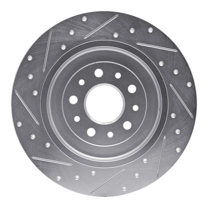 R1 Concepts R1 05-19 Ford Five Hundred Rear Right Drilled & Slotted Silver Brake Rotor