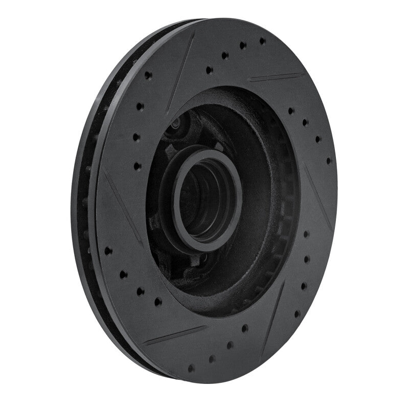 R1 Concepts R1 70-81 Buick Estate Wagon Front Right Drilled & Slotted Black Brake Rotor