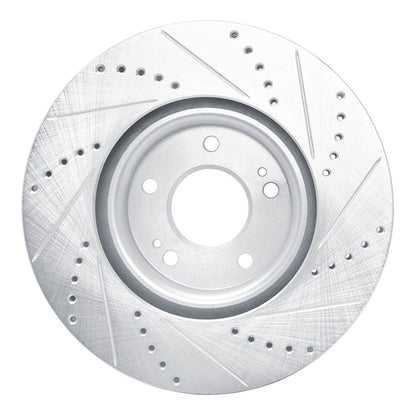R1 Concepts R1 03-06 Mitsubishi Lancer Front Left Drilled & Slotted Silver Brake Rotor