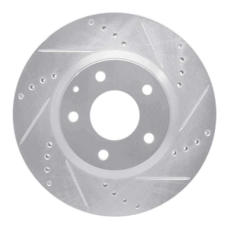 R1 Concepts R1 14-24 Mazda 3 Front Right Drilled & Slotted Silver Brake Rotor