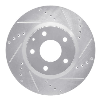 R1 Concepts R1 14-24 Mazda 3 Front Right Drilled & Slotted Silver Brake Rotor