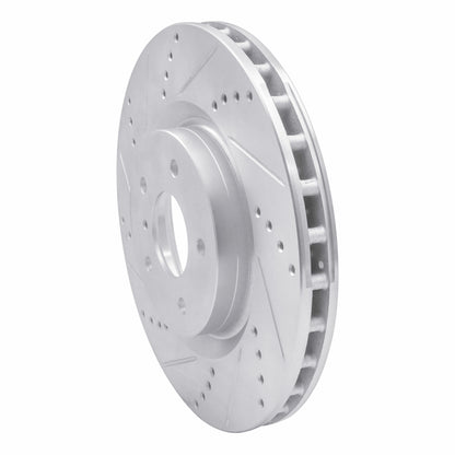 R1 Concepts R1 03-08 Infiniti G35 Front Left Drilled & Slotted Silver Brake Rotor
