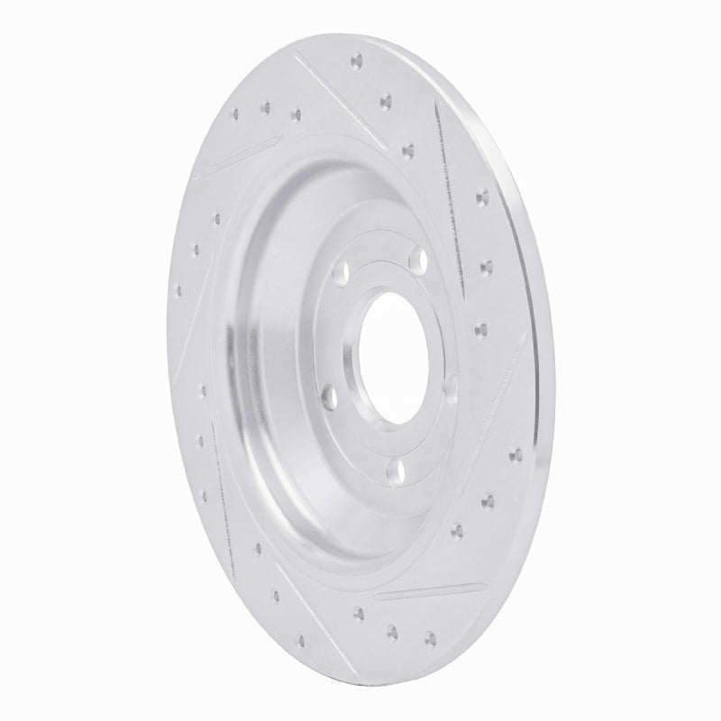 R1 Concepts R1 2016-2025 Ford Bronco Sport Rear Left Drilled & Slotted Silver Brake Rotor