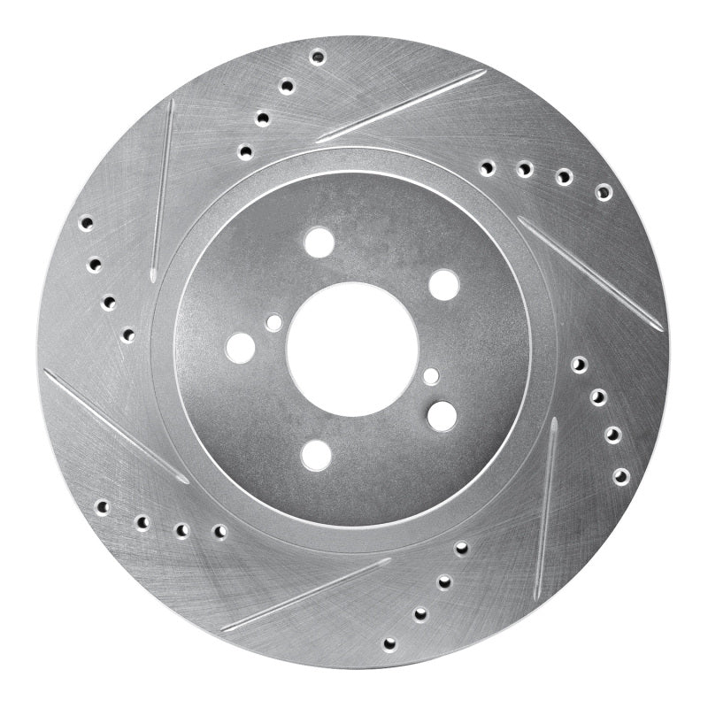 R1 Concepts R1 17-23 Subaru Impreza Front Left Drilled & Slotted Silver Brake Rotor