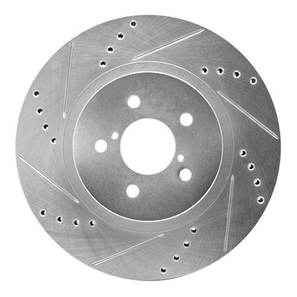 R1 Concepts R1 17-23 Subaru Impreza Front Left Drilled & Slotted Silver Brake Rotor