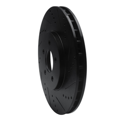 R1 Concepts R1 94-04 Ford Mustang Front Right Drilled & Slotted Black Brake Rotor