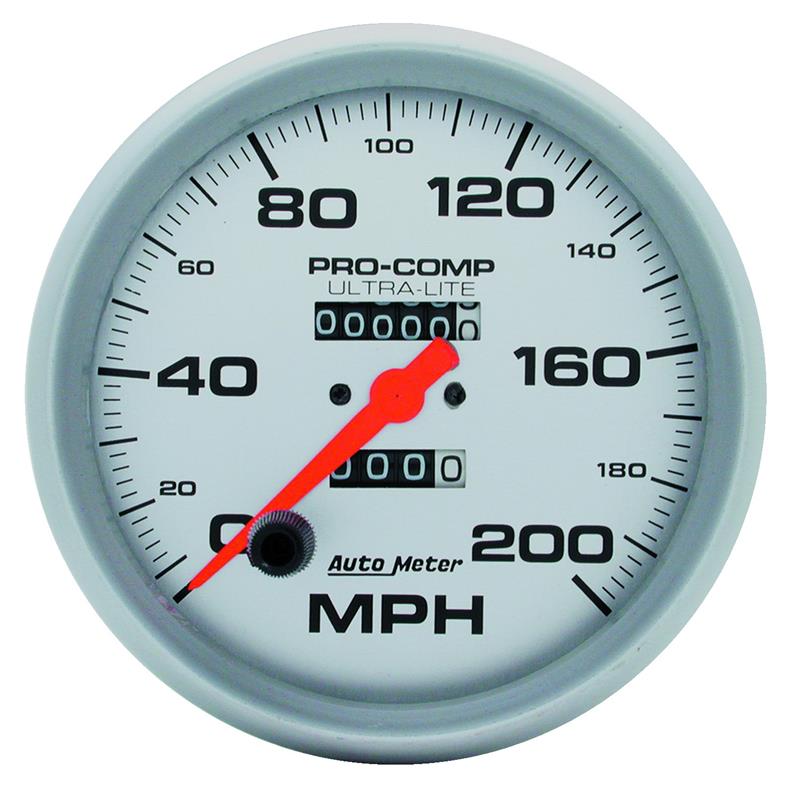 Autometer Ultra-Lite 5 inch 200 MPH Mechanical In Dash Speedometer
