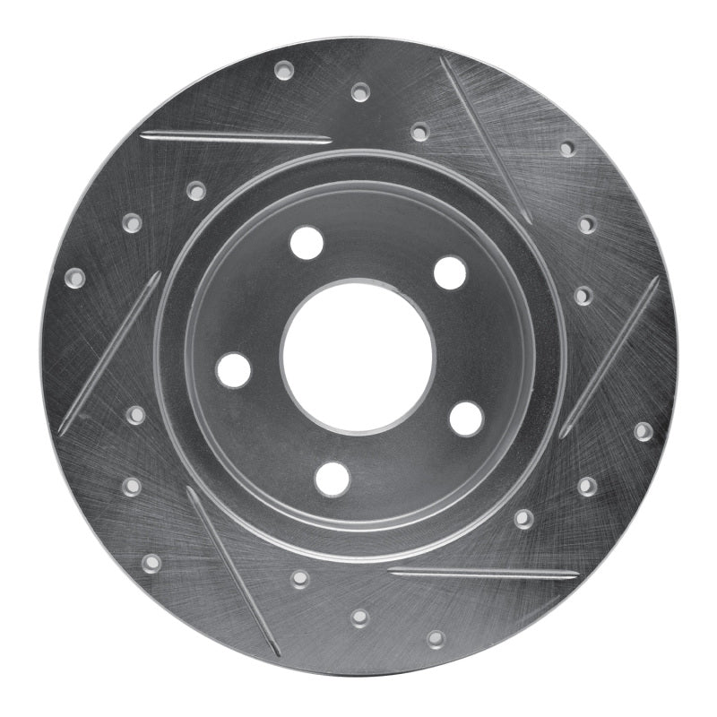 R1 Concepts R1 04-12 Chevrolet Malibu Rear Left Drilled & Slotted Silver Brake Rotor