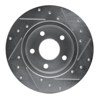 R1 Concepts R1 04-12 Chevrolet Malibu Rear Left Drilled & Slotted Silver Brake Rotor