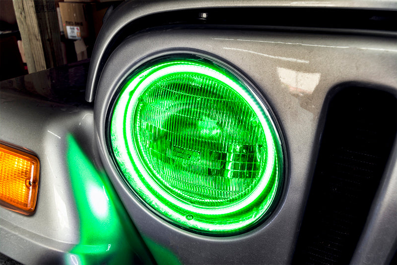 ORACLE Lighting Oracle 97-06 Jeep Wrangler TJ Surface Mount LED Headlight Halo Kit - Green