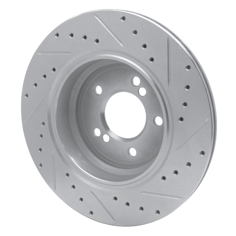 R1 Concepts R1 00-06 BMW M5 Rear Left Drilled & Slotted Silver Brake Rotor