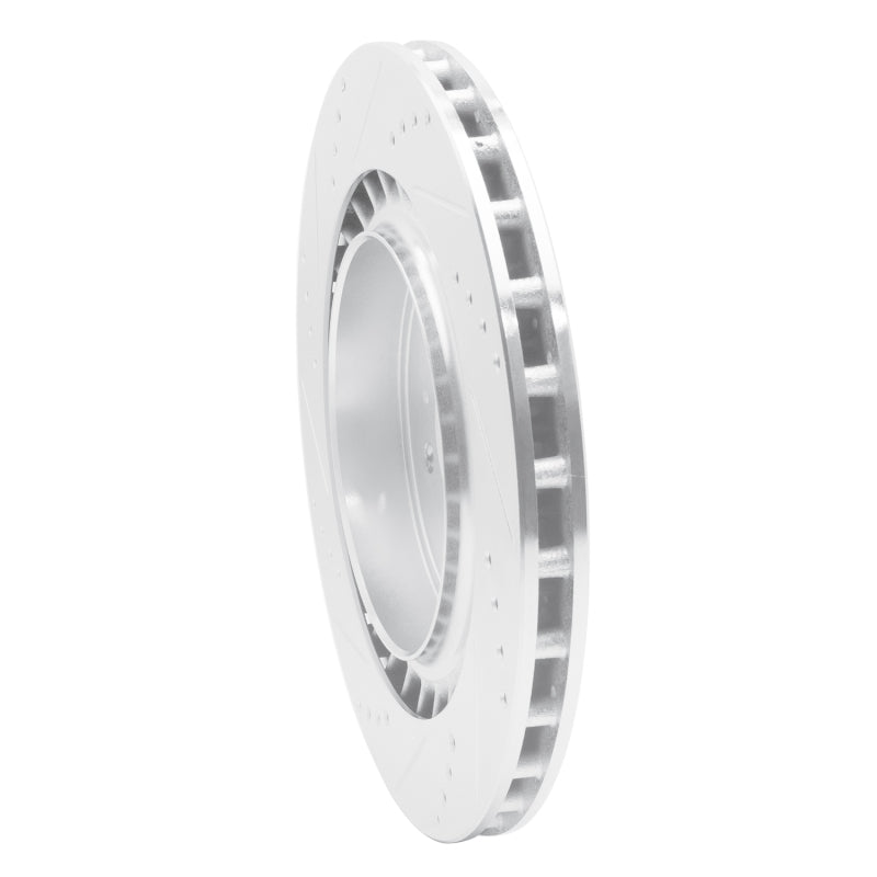R1 Concepts R1 04-11 Cadillac STS Rear Right Drilled & Slotted Silver Brake Rotor
