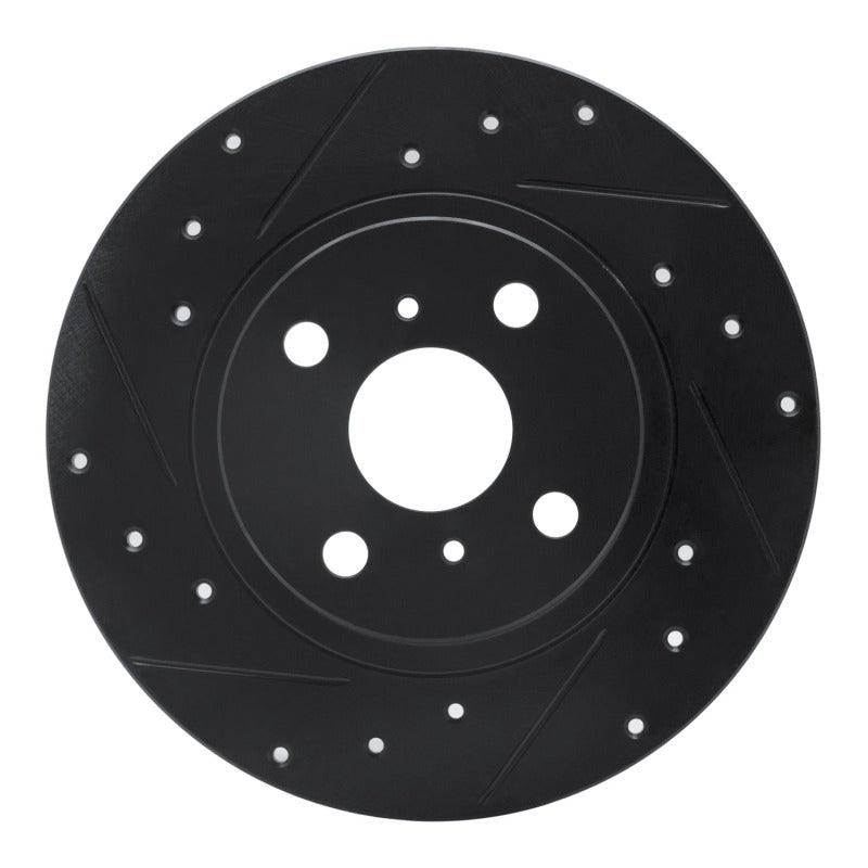 R1 Concepts R1 87-89 Toyota MR2 Rear Left Drilled & Slotted Black Brake Rotor