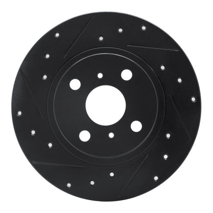 R1 Concepts R1 87-89 Toyota MR2 Rear Left Drilled & Slotted Black Brake Rotor