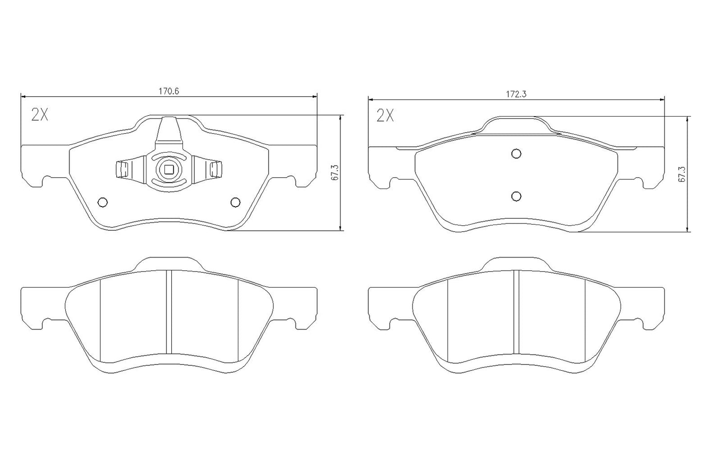 BOGAP F8210183 Brake Pad Set, Disc Brake | ML Performance Car Parts