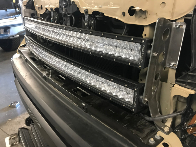 Cali Raised LED Cali Raised 14-21 Toyota Tundra 42 Hidden Grille Curved Led Light Bar Brackets Kit - Spot Beam/Led