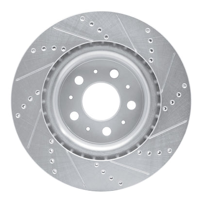 R1 Concepts R1 17-25 Tesla Model 3 Front Left Drilled & Slotted Silver Brake Rotor