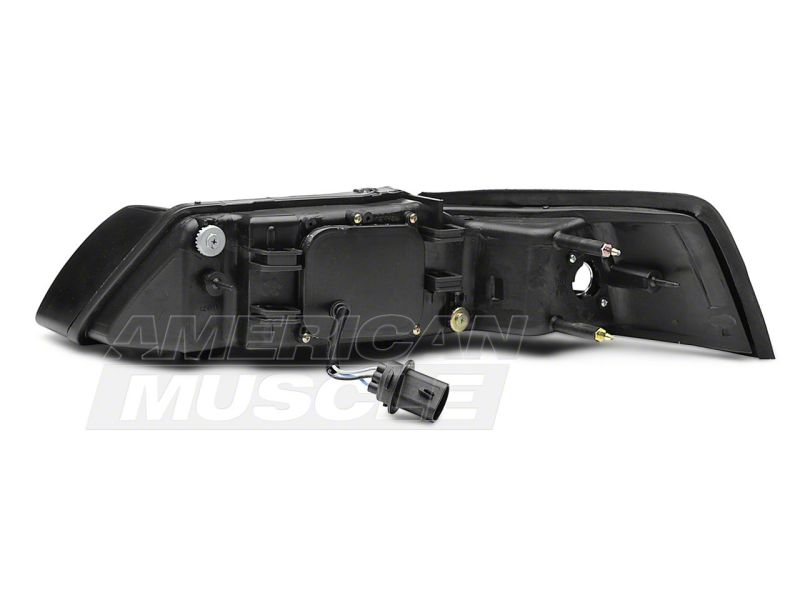 Raxiom 99-04 Ford Mustang Axial Series Projector Headlights- Black Housing (Smoked Lens)