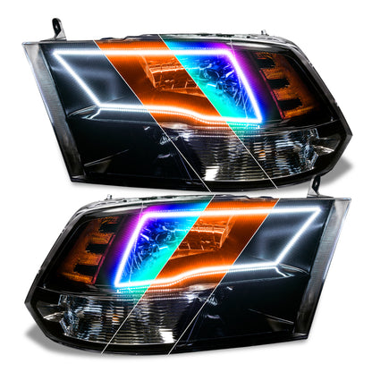 ORACLE Lighting Oracle 09-18 Dodge Ram RGB+A + Switchback Quad Headlight Halo Kit w/ Simple Controller