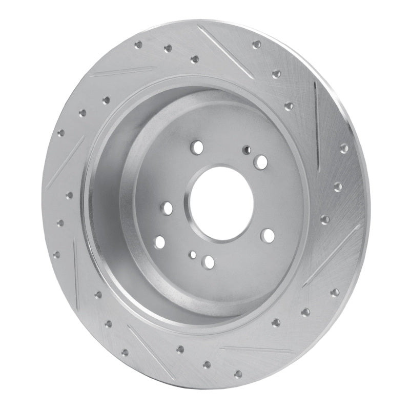 R1 Concepts R1 07-12 Hyundai Veracruz Rear Left Drilled & Slotted Silver Brake Rotor