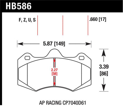 Hawk Performance Hawk AP Racing CP7040 Performance Ceramic Street Brake Pads