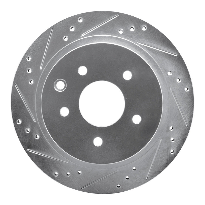 R1 Concepts R1 02-25 Infiniti G35 Rear Left Drilled & Slotted Silver Brake Rotor