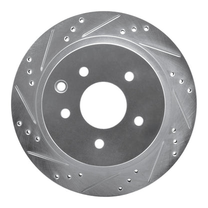 R1 Concepts R1 02-25 Infiniti G35 Rear Left Drilled & Slotted Silver Brake Rotor