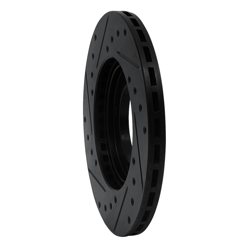 R1 Concepts R1 83-91 Dodge COLT Front Right Drilled & Slotted Black Brake Rotor