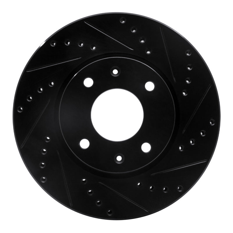 R1 Concepts R1 02-06 Hyundai Sonata Front Right Drilled & Slotted Black Brake Rotor