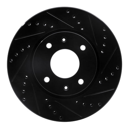 R1 Concepts R1 02-06 Hyundai Sonata Front Right Drilled & Slotted Black Brake Rotor