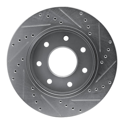 R1 Concepts R1 04-08 Ford F-150 4WD Front Left Drilled & Slotted Silver Brake Rotor