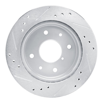 R1 Concepts R1 84-85 Mazda RX-7 Rear Right Drilled & Slotted Silver Brake Rotor